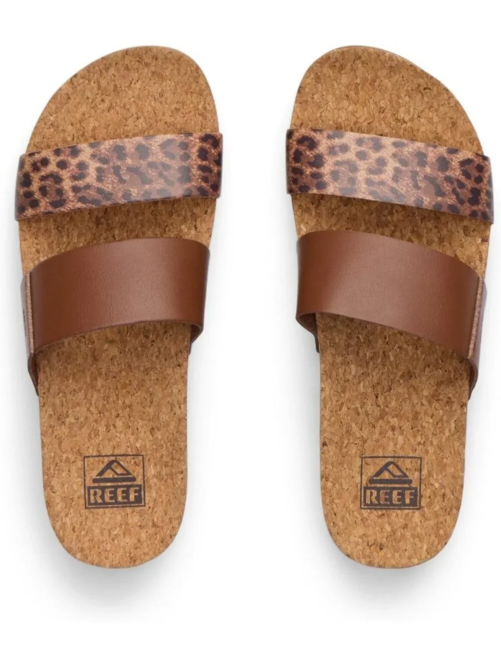 Women's Brown And Leopard Arch Support Ultra Soft Footbed Platform Sandal Shoes
